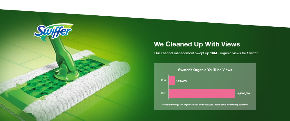 YouTube Case Study - Touchstorm's channel management team swept up 16 M+ organic views for Swiffer.